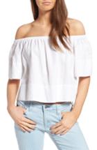 Women's Ag Sylvia Off The Shoulder Linen Twill Top - White