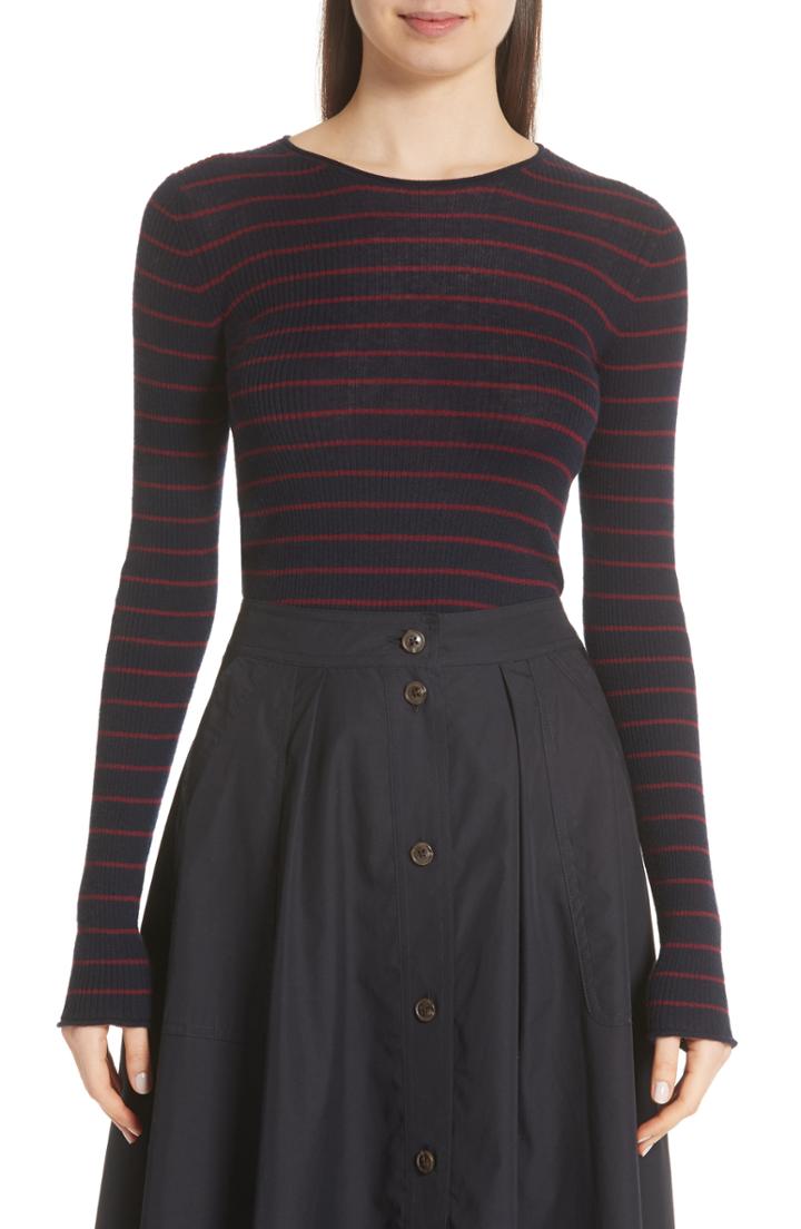 Women's Vince Stripe Ribbed Sweater