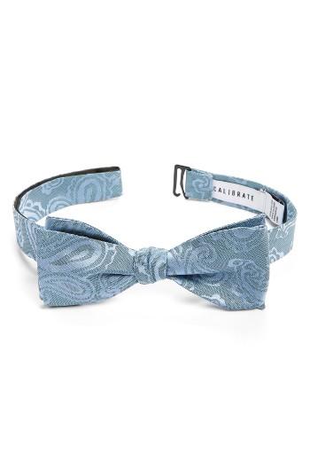 Men's Calibrate Textured Paisley Silk Bow Tie, Size - Green