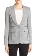 Women's Smythe Tweed Pleat Pocket Blazer - Grey