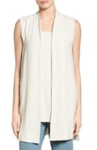 Women's Eileen Fisher Long Silk Vest, Size - White