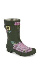 Women's Joules Print Molly Welly Rain Boot M - Green