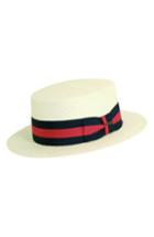 Men's Scala Panama Straw Boater Hat - White