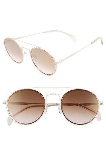 Women's Tommy Hilfiger 53mm Round Sunglasses - Matte Cream