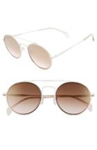 Women's Tommy Hilfiger 53mm Round Sunglasses - Matte Cream