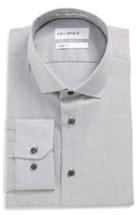 Men's Calibrate Trim Fit Stretch Solid Dress Shirt 32/33 - Grey