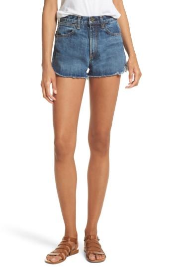 Women's Rag & Bone/jean Lou High Waist Cutoff Denim Shorts - Blue