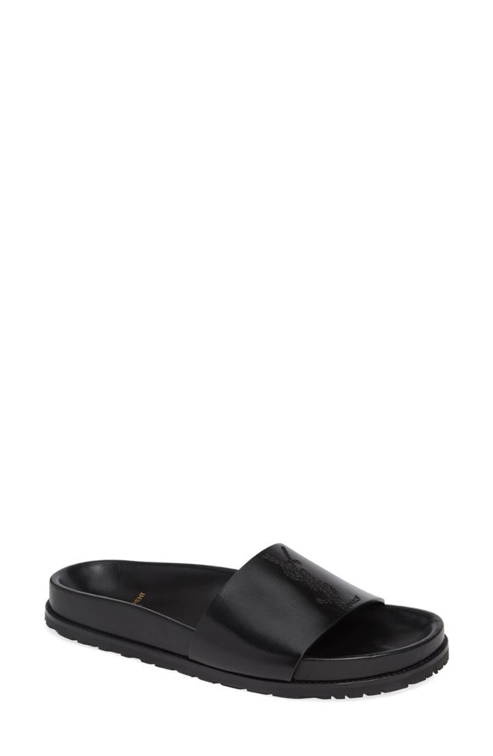 Women's Saint Laurent Joan Slide Sandal .5us / 37.5eu - Black