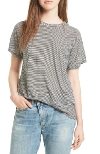 Women's Rag & Bone/jean Stripe Linen Blend Tee