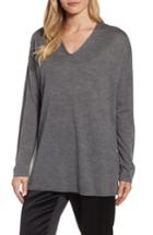 Petite Women's Eileen Fisher Merino Wool Tunic Sweater P - Grey