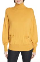 Women's Kate Spade New York Haya Pocket Turtleneck Sweater, Size - Yellow