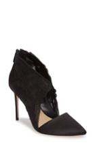 Women's Imagine By Vince Camuto Obin Lace Detailed Pointy Toe Pump .5 M - Black