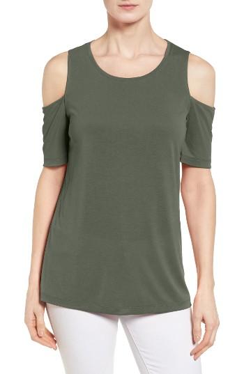 Women's Halogen Cold Shoulder Tee - Green