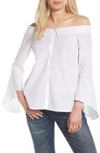 Women's Leith Portrait Collar Stripe Blouse - White
