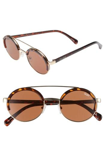 Women's Quay Australia Come Around 52mm Round Sunglasses - Tort/ Brown