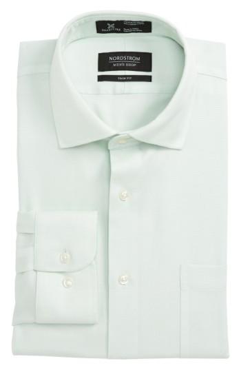 Men's Nordstrom Men's Shop Smartcare(tm) Trim Fit Oxford Dress Shirt .5 - 32/33 - Green