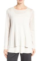 Women's Eileen Fisher Silk & Organic Linen Sweater - White