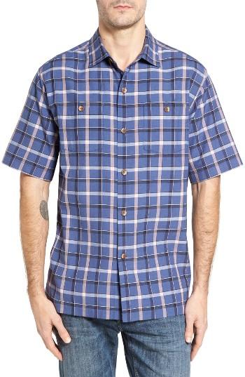 Men's Tommy Bahama Peninsula Plaid Silk Blend Camp Shirt