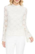 Petite Women's Vince Camuto Bell Sleeve Lace Top, Size P - White