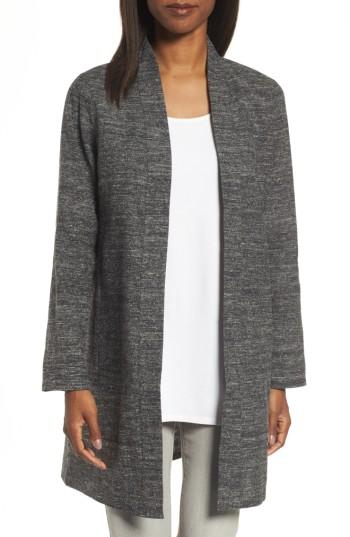 Women's Eileen Fisher Silk & Organic Linen Duster - Black
