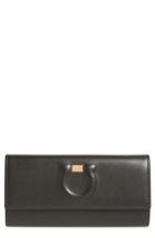 Women's Salvatore Ferragamo Quilted Gancio Continental Wallet - Black