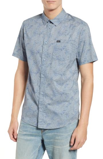 Men's Rvca Shimmy Woven Shirt - Blue
