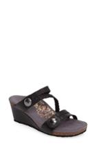 Women's Aetrex Lydia Strappy Wedge Sandal Us / 37eu - Black