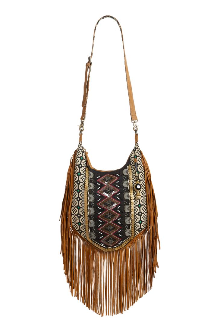 Ten79la Woven Fringe Hobo -