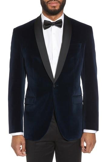 Men's Ted Baker London Josh Trim Fit Stretch Velvet Dinner Jacket