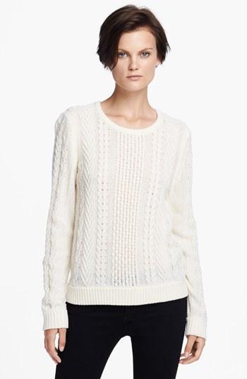 Rag & Bone 'peyton' Cabled Sweater Ivory