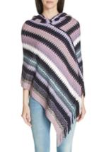Women's Missoni Zigzag Hooded Poncho, Size - Purple