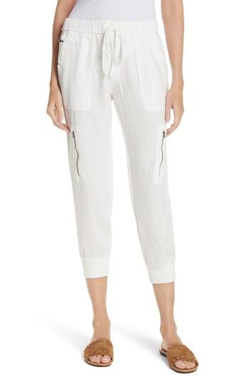 Women's Joie Florimel Crop Linen Jogger Pants - Ivory