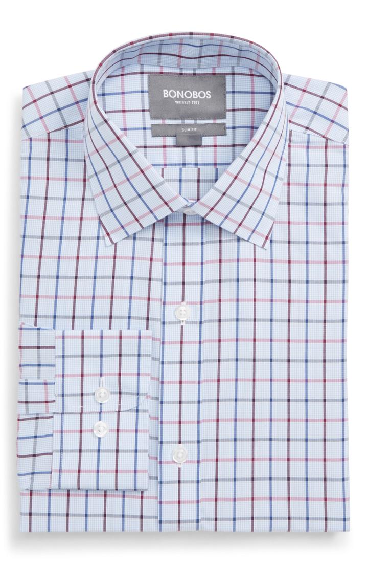 Men's Bonobos Daily Grind Slim Fit Check Dress Shirt .5 - Pink