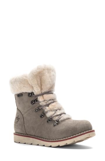 Women's Royal Canadian Lenoir Genuine Shearling Trim Bootie M - Grey