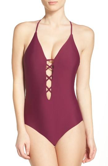 Women's Bca Move Along One-piece Swimsuit - Burgundy