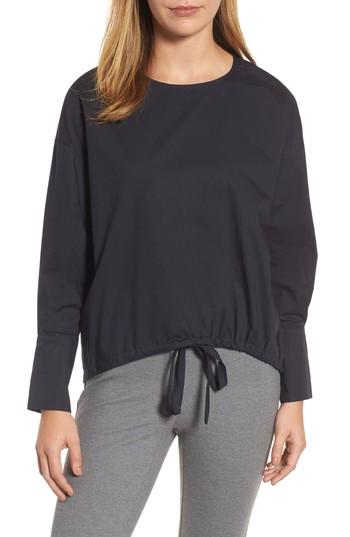 Women's Melloday Darwstring Hem Poplin Top - Blue