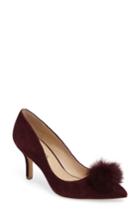 Women's Charles By Charles David Sadie Genuine Rabbit Fur Pom Pump M - Purple