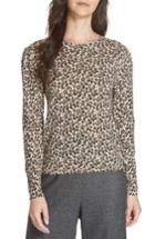 Women's Rebecca Taylor Leopard Print Wool Sweater - Beige
