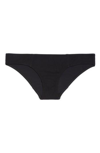 Women's Solid & Striped Isabella Bikini Bottoms - Black