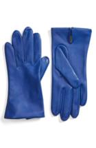 Women's Fownes Brothers Short Leather Gloves - Blue