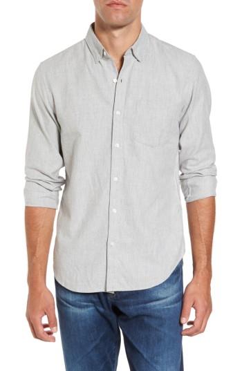 Men's Bonobos Slim Fit Brushed Twill Sport Shirt, Size - Grey