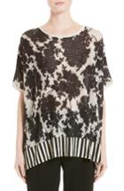 Women's Victor Alfaro Silk & Cashmere Floral Mesh Top