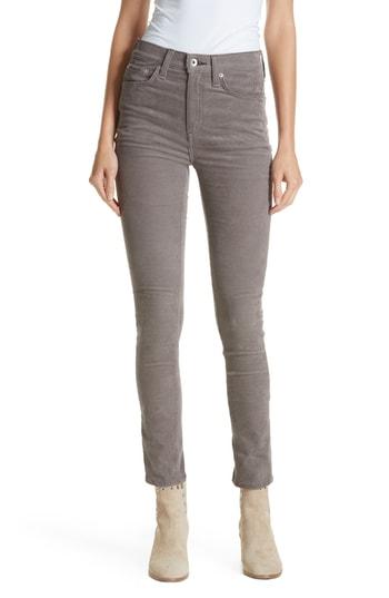 Women's Rag & Bone/jean High Waist Ankle Skinny Corduroy Pants - Grey