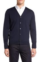Men's John Smedley 'bryn' Easy Fit Wool Button Cardigan, Size - Blue