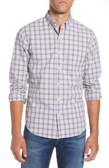 Men's Bonobos Slim Fit Washed Check Sport Shirt R - Grey