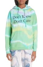 Women's Ashley Williams Don't Know Don't Care Tie Dye Hoodie - Green
