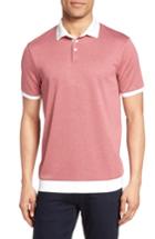 Men's Vince Camuto Contrast Trim Knit Polo, Size - Burgundy
