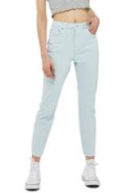 Petite Women's Topshop Raw Hem Straight Leg Jeans X 28 - Blue