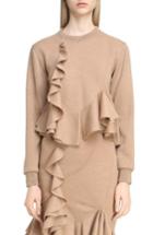 Women's Givenchy Ruffled Wool Sweatshirt - Beige