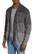 Men's Original Paperbacks 'boston' Colorblock Mixed Knit Shawl Collar Cardigan - Grey